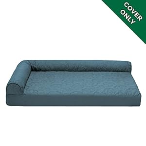 Furhaven-Replacement-Dog-Bed-Cover-Pinsonic-Quilted-Paw-L-Shaped-Chaise-Machine-Washable-Bluestone-Medium - Cucciolini Doodles   Furhaven-Replacement-Dog-Bed-Cover-Pinsonic-Quilted-Paw-L-Shaped-Chaise-Machine-Washable-Bluestone-Medium