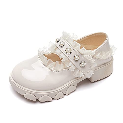 Little Girls Patent Leather Dress Shoes Mary Jane Flats Princess Flower Shoes Ballet Flats Black White Party School Wedding Shoes