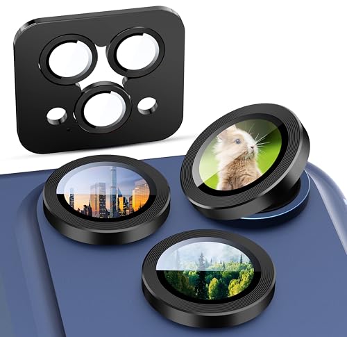 Suoman 2-Pack for iPhone 17 Pro/Pro Max Camera Lens Protector, [CD Lines] [Strong-Adhesion] Metal Texture Style Tempered Glass Camera Lens Cover [with Auto Alignment Tool Kit] -Black by Suoman - Used condition - US$6.33