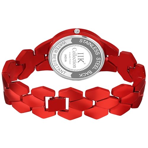 Image of IIK COLLECTION Watch for Women Round Dial |Analogue Quartz Movemnet Ladies Watch|Long Battery Life|Stainless Steel Adjustable Bracelet Chain Strap|Fancy Clasp Safety Watch for Woman