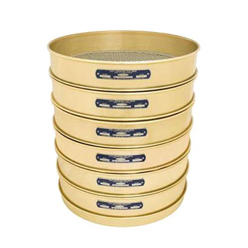 Gilson V12CI 1-1/4" Brass/Stainless Steel Sieve, 1-1/4", 12" Diameter, Intermediate Height