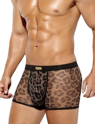 Casey Kevin Bóxers Hombre Sexy Mesh Calzoncillos Hombre Boxer Leopardo Elástico Ropa Interior Cómoda Trunks | Ya disponible en tu tienda friki favorita! En mundofriki.es!