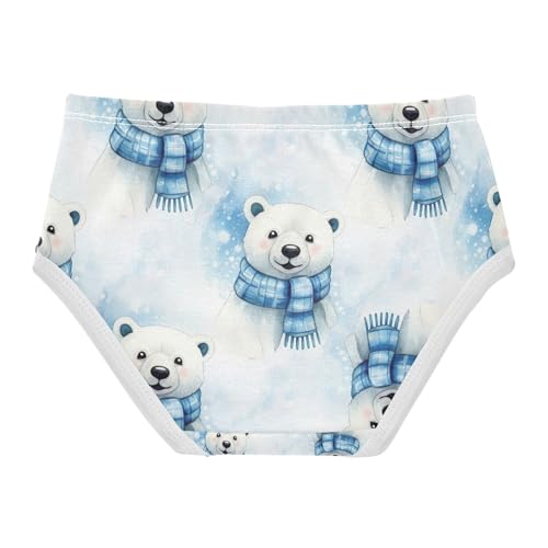 Toddler Girl Briefs, Watercolor Cute Bears Girls Underwear Cotton, 2–8 Years2