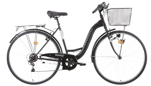 Vélo Rétro 26'' Cadre Acier 6 Vitesses, dérailleur Shimano et poignée tournante + équipement City + Panier