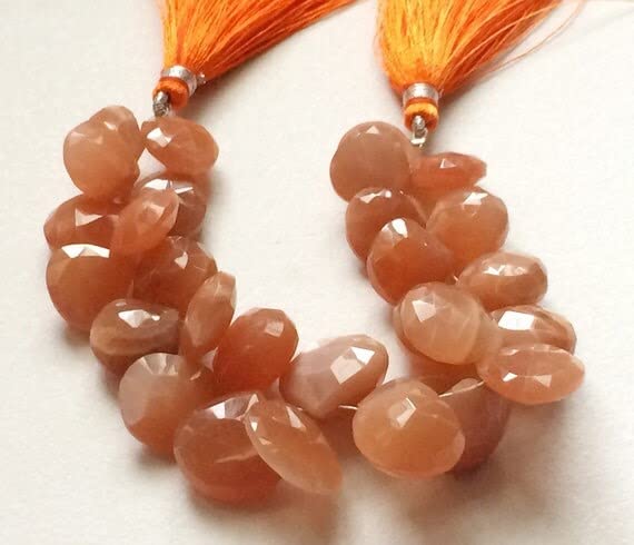 Pierre de lune pêche en cœur LKBEADS pour fabriquer un cadeau unique