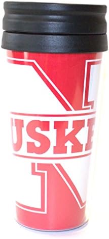 NCAA Officially Licensed Nebraska Huskers Large Logo 14 Oz Insulated Coffee Travel Tumbler Mug Cup