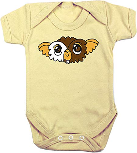 Camisetas EGB Body Bebé Gremlins ochenteras 80´s Retro (3 Meses, Amarillo)
