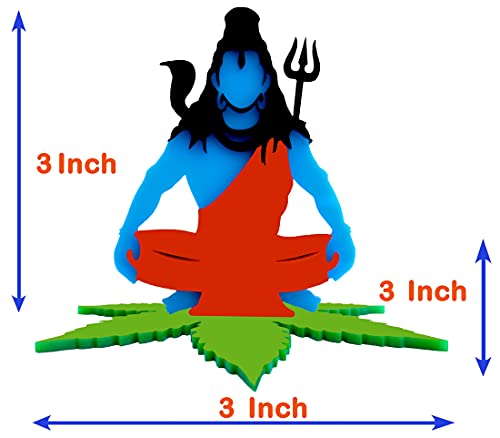 U & U UNIQUE UTILITIES Lord Shiva Car Dashboard Idol | Shiv Ji for Car Dashboard | Acrylic Double Sided Car Interior Decor Accessories | Shiva Car Statue (3 Inch, Multicolor)