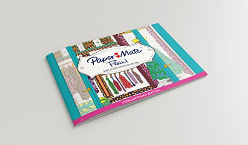 Image of Paper Mate Flair Felt Tip Pens, Medium Point, Assorted Colors, 20 Count with Women's Closet Adult Coloring Book
