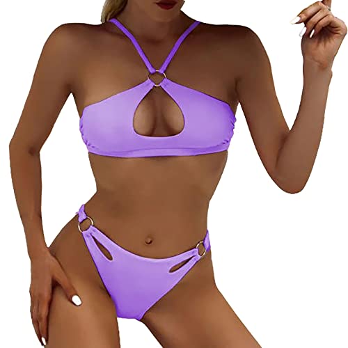 Maillot de bain deux pièces chic coupe haute et finitions premium