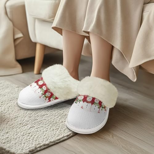 Women Men Cotton Slippers Winter Soft Fluffy Fuzzy Plush Slippers Comfortable Warm Furry Edges House Shoes3