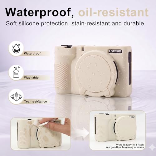 Funda para Cámara Canon PowerShot V1 Silicona Blanca miniatura 5