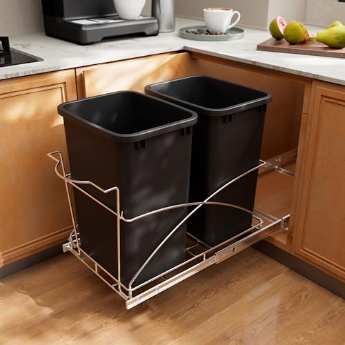 Caneca de basura extraíble para cocina 35QT negra miniatura 5