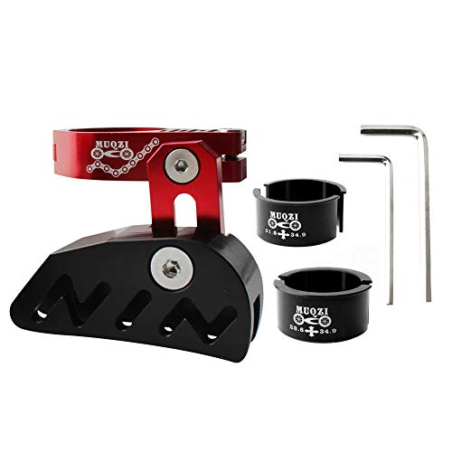 Guía de cadena de bicicleta, aleación de aluminio, protector de cadena de bicicleta, tensor de cadena de disco único, dial frontal, conducción suave utilizada para piñón de un solo disco, rojo