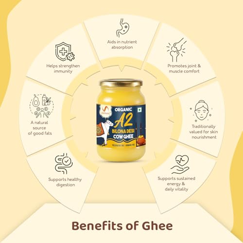 Image of Umanac Organic A2 Bilona Desi Cow Ghee 500 ml | Certified Organic | Grass Fed Desi Cow Milk | Traditional Bilona Method