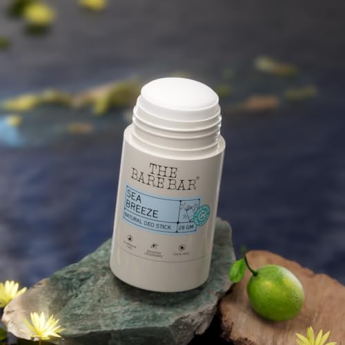 Image of The Bare Bar Sea Breeze Natural Deodorant Stick 28g | Up to 24-Hour Odour Control | Long-Lasting Freshness | Aluminium-Free, Baking Soda-Free | No White Marks, No Staining | For Men & Women