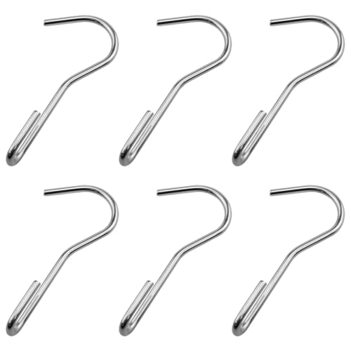 FINBe 6PCS Heavy Duty S-Hook Skew Pot Holder Hook Heavy Duty Pot Rack Hooks Stainless Steel 90 Degree Hook for Hanging Kitchen Utensils Towels Gardening and Other Tools (3 * 1.36 * 0.5inch)