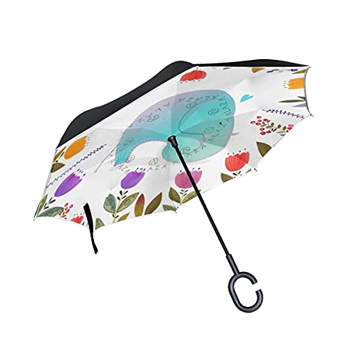 Parapluie inversé femme coupe-vent grand modèle double toile