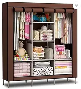 Fancy and Foldable Collapsible Wardrobe for Clothes Portable Almirah Foldable Racks for Clothes Cupboard Cloth Organizer and Multipurpose use