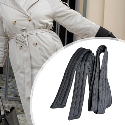 jojomis Women Puffer Down Coat Belt Overcoat Waist Belt Lightweight Ribbon Sash Belt Replacement Accessory 70.87x1.57 inch- Matte Black2