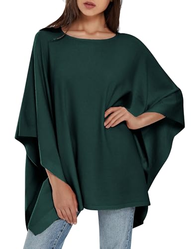 Image of PULI Women's Pullover Poncho Sweater Oversized Knit Layering Top Travel | Sleeveless and Layers Over Any Shirt At Home or Work
