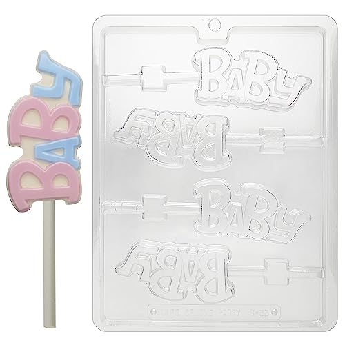 CybrTrayd Chocolate Candy Mold – Word Baby Lolly – 3 Cavities – For Candy, Cookies, Chocolate, Soap & Plaster – Includes Instructions