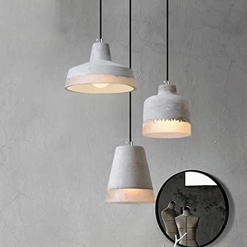 Suspension industrielle en ciment rétro créative avec douille E26