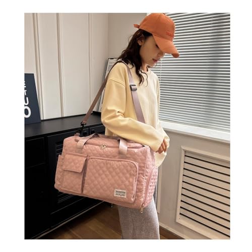 Weekender Travel Bag for Women with Shoe Compartment, Travel Duffle Overnight Bag，Large Capacity Gym Yoga Tote Bag Waterproof Extendable Carry On Bag (Light Pink)3