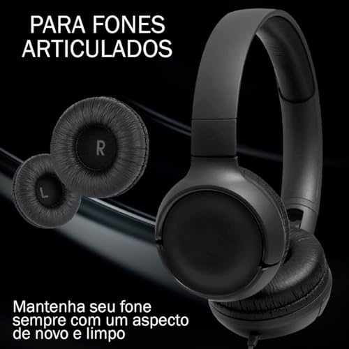 Par de Almofada Espuma Fone de Ouvido TYJR Compatível com JBL Tune600 T500 T500bt T450 T450bt (Branc