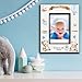 BELLA BUSTA-Personalize Baby Teddy Bear Birth Announcement Theme Picture Frame- Baby Shower, Birth Details Keepsake (Boy-Blue (5x7 Vertical))