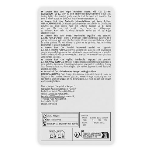 By Amazon Spazzolini interdentali ad angolo medio, 0,45 mm, 20 pezzi, arancione - Immagine 2