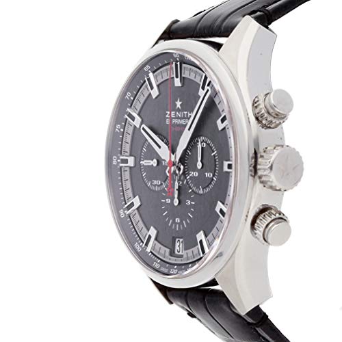 Zenith El Primero Chronograph Automatic Grey Dial Black Rubber Mens Watch 03228040091R5762