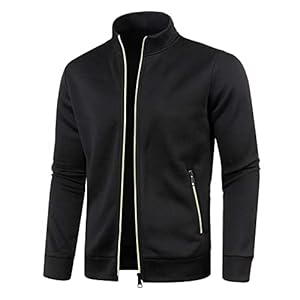 Men’s Sweatshirt Track Jackets Full Zip Tops Casual Slim Fit Coat Workout Running Athletic Active Lightweight Jacket With Pockets, S-5XL