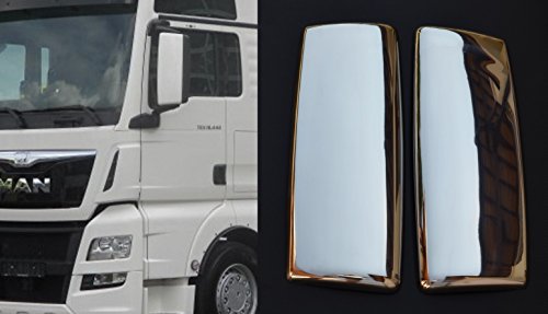 Coques de rétroviseur MAN TGX en acier inoxydable poli pour camion premium