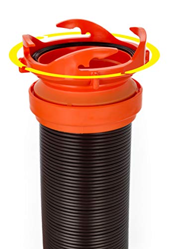 Camco Rhinoflex Tote Tank 3-Foot Sewer Hose Kit | Features A Clear Low-Profile 90-Degree Elbow, Steel Wire Reinforced Polyolefin Construction, And 4 Bayonet Prongs On Each End (39768) #TOP1