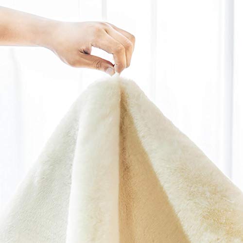 Singid Faux Fur Sofa Covers,Solid Color Thicken Plush Sofa Slipcovers,Soft Fluffy Anti-Slip Couch Protector,Stain Resistant Couch Covers-B 110X240Cm(43X94Inch) #TOP4