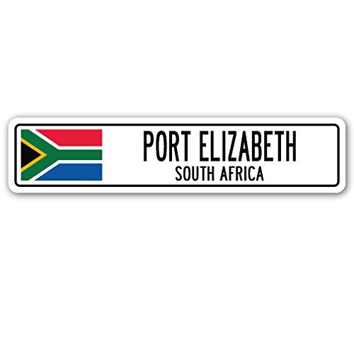 Port Elizabeth, South Africa Street Sign South African Flag City Country Gift