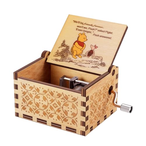 Pooh Music Box for Friend Sister, Wooden Musical Box Friendship Sister Gift for Sisters BFF Girlfriend Boyfriend Birthday Anniversary Christmas Play You are My Sunshine