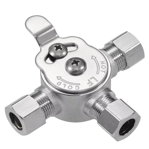 Mélangeur manuel 3/8" en laiton durable avec 2 connecteurs pour installation d'eau chaude - 8