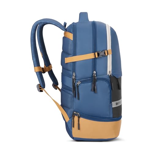 Image of Skybags Basecamp 17 Inch Compatible Laptop Backpack 40L | 3 Compartments with Quick-Access Front Pocket & Rain Cover | Tablet Sleeve & Side Bottle Pocket | Office & Travel Backpack for Men & Women