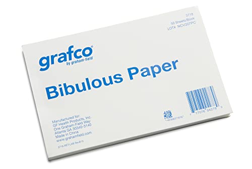 Graham-Field 3718 Grafco Bibulous Blotting Absorbent Paper, 50 Sheets, 4" x 6", Pack of 6