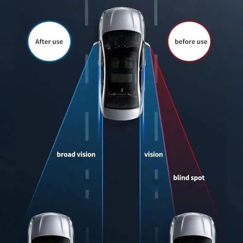 Zoffany with Z Blind Spot Mirror – 2" Round HD Glass Convex Rear View Mirror | Frame 360° Adjustable Stick-On Mini Mirror for Car Side Mirrors | Pack of 2 for All Vehicles