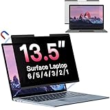 Magnetischer Blickschutzfilter für 13,5 Zoll Microsoft Surface Laptop 6/5/4/3/2/1, Abnehmbar Anti Glare Blaulicht Laptop Privacy Screen Blickschutzfolie Sichtschutz Black Security Private Protector