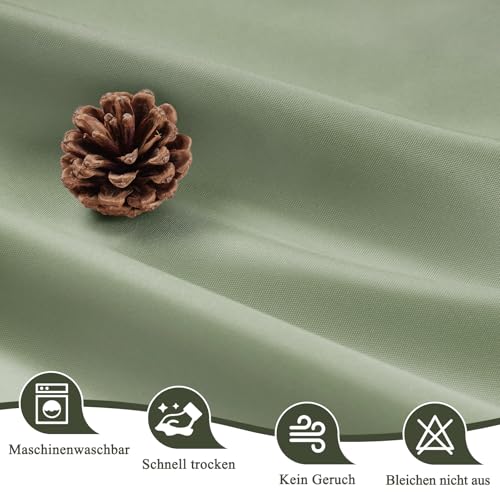 EurCross Duschvorhang 240x200 Extra Breit Wasserdicht Textil Stoff Duschvorhänge für Badezimmer, Grün Anti-Schimmel Waschbar Badevorhang mit 16 Ringen