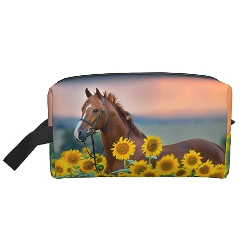 Beauty case da viaggio per San Valentino borsa da per cosmetici grande capacità portatile per donne e uomini articoli da toeletta da per imparare tutti i giorni Cavallo di