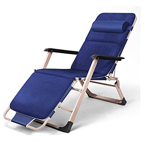 Chaise longue de relaxation zéro gravité en métal et coton bleu pour extérieur et camping