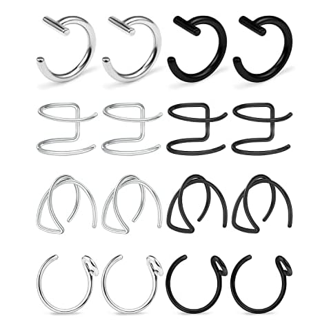 Ftovosyo Fake Lip Rings and Non Piercing Earrings Set Cover