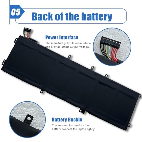 Image of 97Wh 4K1VM Laptop Battery Replace for Dell XPS 15 9560 9570 7590 Inspiron 7500 7501 7700 vostro 7500 g7 17 7700 Precision 5520 5530 5540 Series 9TM7D W62W6 V0GMT XYCW0 NYD3W 11.4V 8070mAh