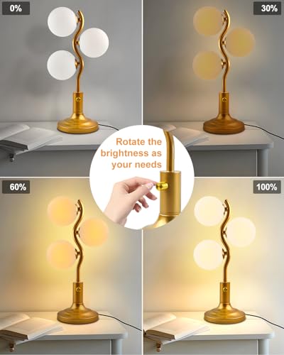 Lightdot Table Lamp 3 Lights Gold Desk Lamp - Image 4