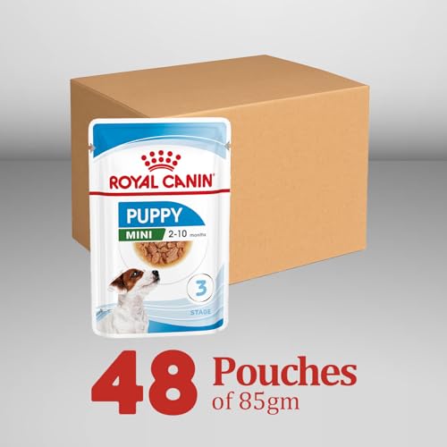 Image of Royal Canin Mini Puppy, Wet Gravy Food Pouch, Pack of 48 Pieces, Supports Teeth Texture, Immunity System & Brain Development
